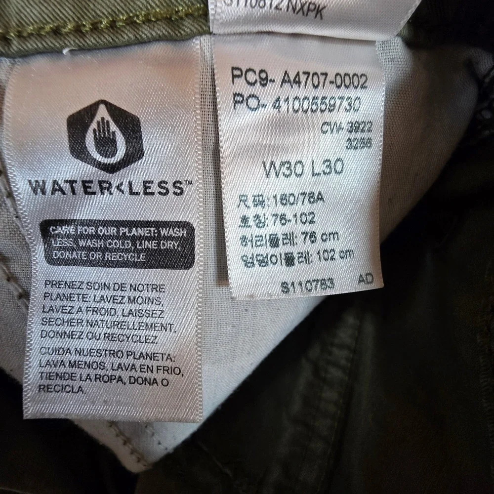 Levis 94 Baggy Cargo Pants Olive Green W30 L30 Utility Drawstring Hem